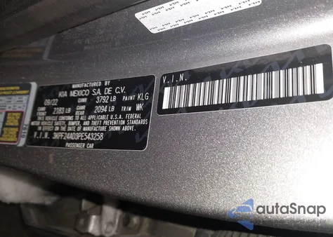 2023 Kia Forte Lxs z USA, uszkodzony, nr VIN 3KPF24AD3PE543258